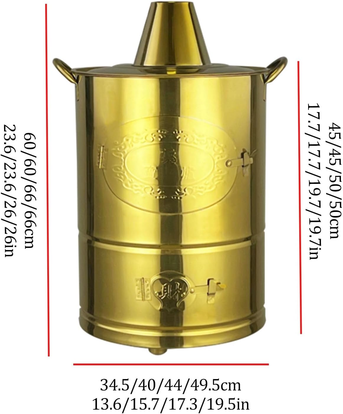 Thicken Burn Barrel for Outside Paper Burner Stainless Steel Fire pits Backyard Bonfire Barrel Outdoor Metal Fire Pits with Lid Burn Barrel for Paper Leaf Trash.(Extra Large-Red)