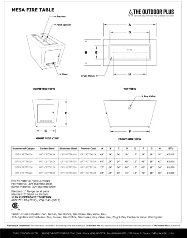 AMS Fireplace |The Outdoor Plus | Mesa 48