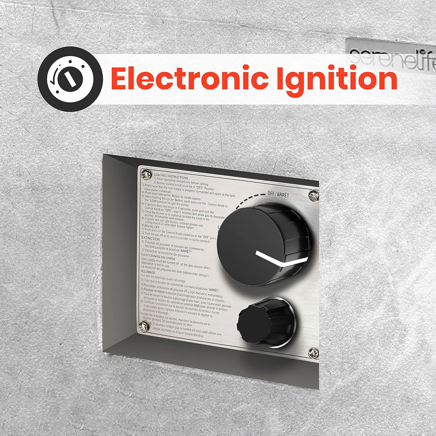 SereneLife Outdoor Propane Fire Pit Table, 40,000 BTU Square Gas Fire Table with Adjustable Flame, Thermocouple, PVC Cover, Lava Rocks, Weather-Resistant Design – Model SLFPCN42.6