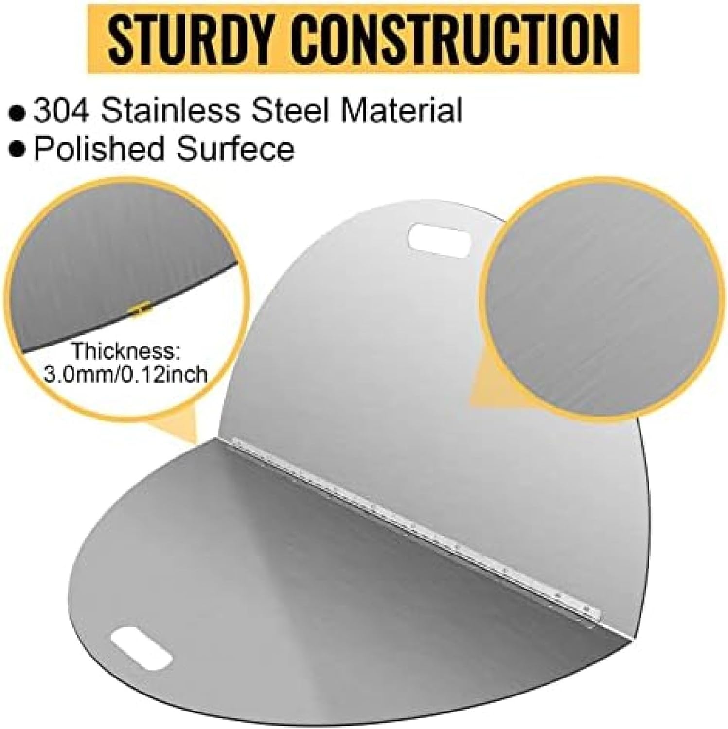 Fire Pit Lid Stainless Steel Fire Pit Cover Round with Handle Suitable for Round Fire Pits Or Burner Pan,40Inch Round