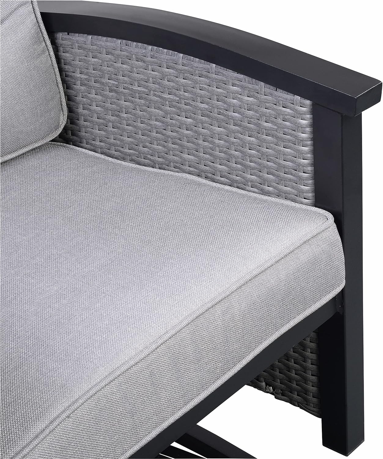 Pebble Lane Living 5 Piece Aluminum Patio Fire Pit with Swivel Rocking Cushioned Patio Chairs Set - Gray