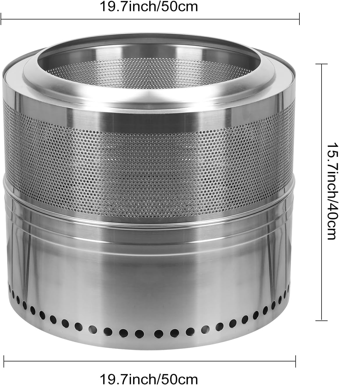 Smokeless Fire Pit,Stainless Steel Outdoor Smokeless Firepit with Ash Tray,Portable Wood Burning Fire Pits,Detachable Bonfire Firepit for Outside Patio Camping