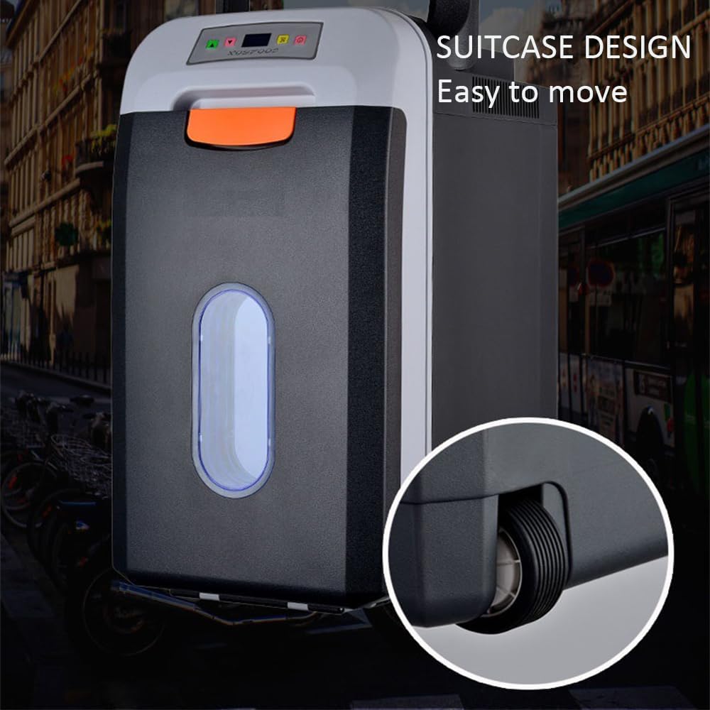 Outdoor Camping Refrigerator 35L Car Refrigerator DC12V/24V Cooler with Wheels Cooling, Heating and Holding