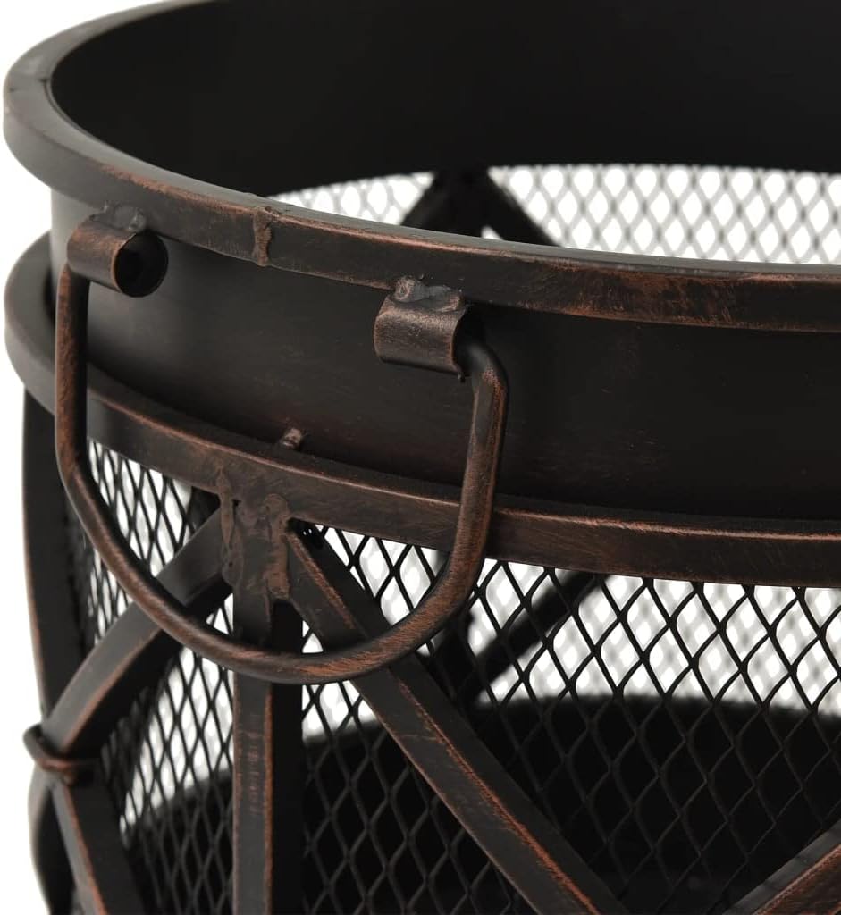 Multifunctional Fire Pit TableSquare Metal Firepit Stove Backyard Patio Garden Fireplace for Camping, Outdoor Heating, Bonfire and PicnicRustic Fire Pit with Poker ??16.5