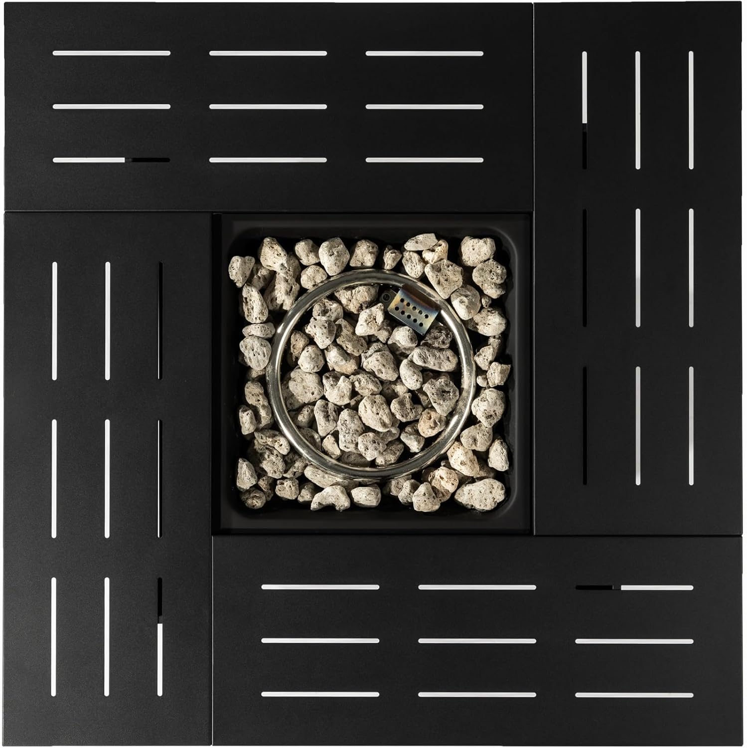 34inches Steel Fire Pit Table Gas Fire Pit for Outdoor Outside Patio Deck and Garden Black