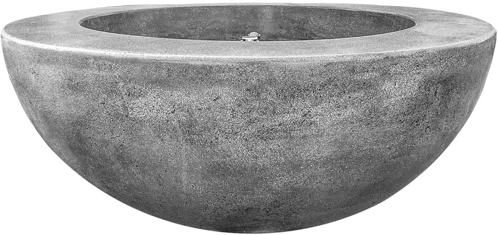 Prism Hardscapes Moderno 5 Concrete Gas Fire Pit (PH-426-4LP), Propane, Pewter, 36-Inch