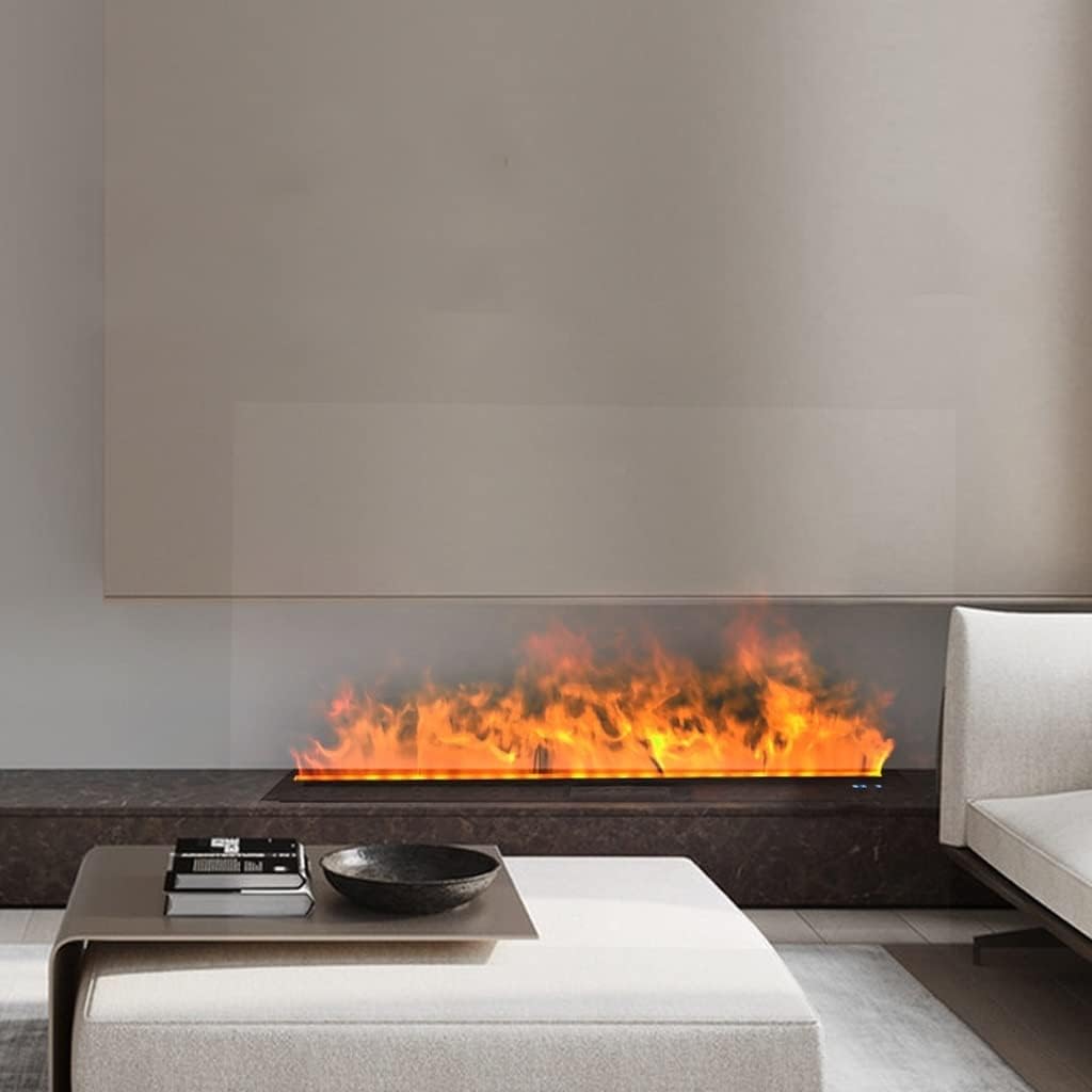 3D Water Vapor Fireplace with Humidifier Flame Embedded Electric Fireplace Household 3D Atomization Electric Fireplace Living Room Decoration Heater Super Long Simulation Flame(F)