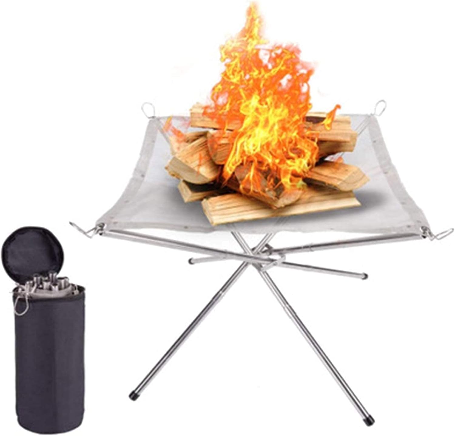 Fire Pit for Outdoor Barbecue, Portable Storage Campfire Stove, Fire Pits for Garden Equipped with Storage Bag and Stand Outdoor Fire Pits are Suitable for Camping, Party Garden