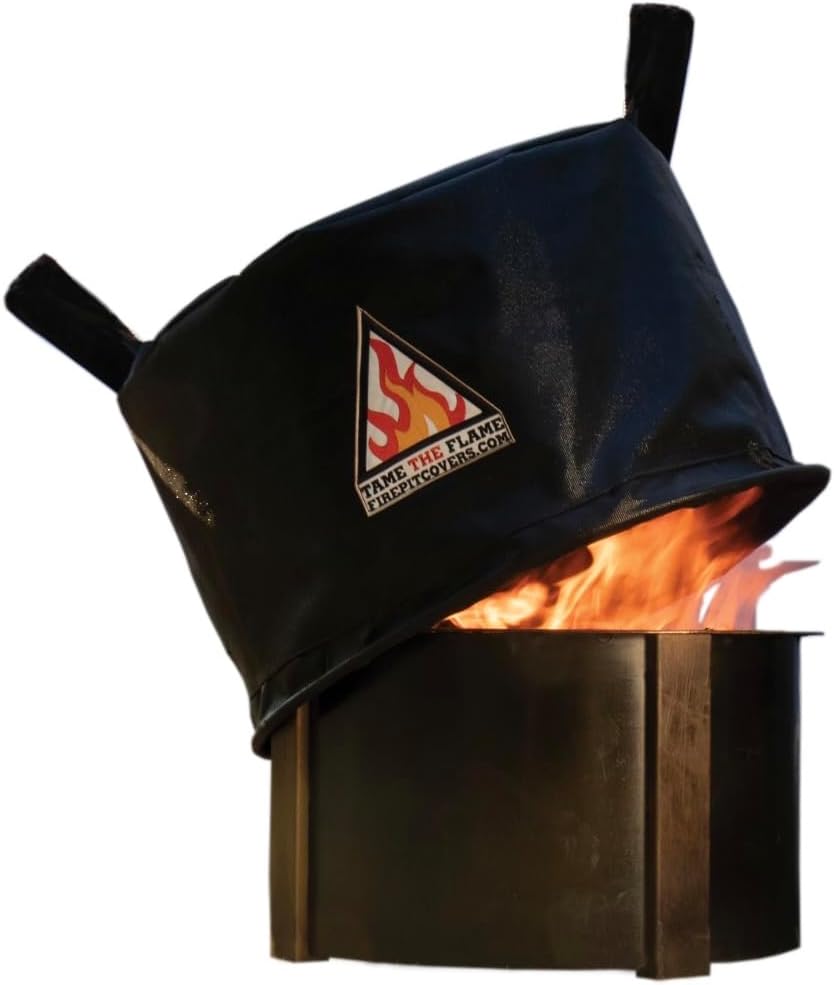 Tame the Flame Fire Pit Cover For Breeo 24, Heavy-Duty Waterproof & Fireproof Lid, Fits Round Firepits Up to 28 inches in Diameter