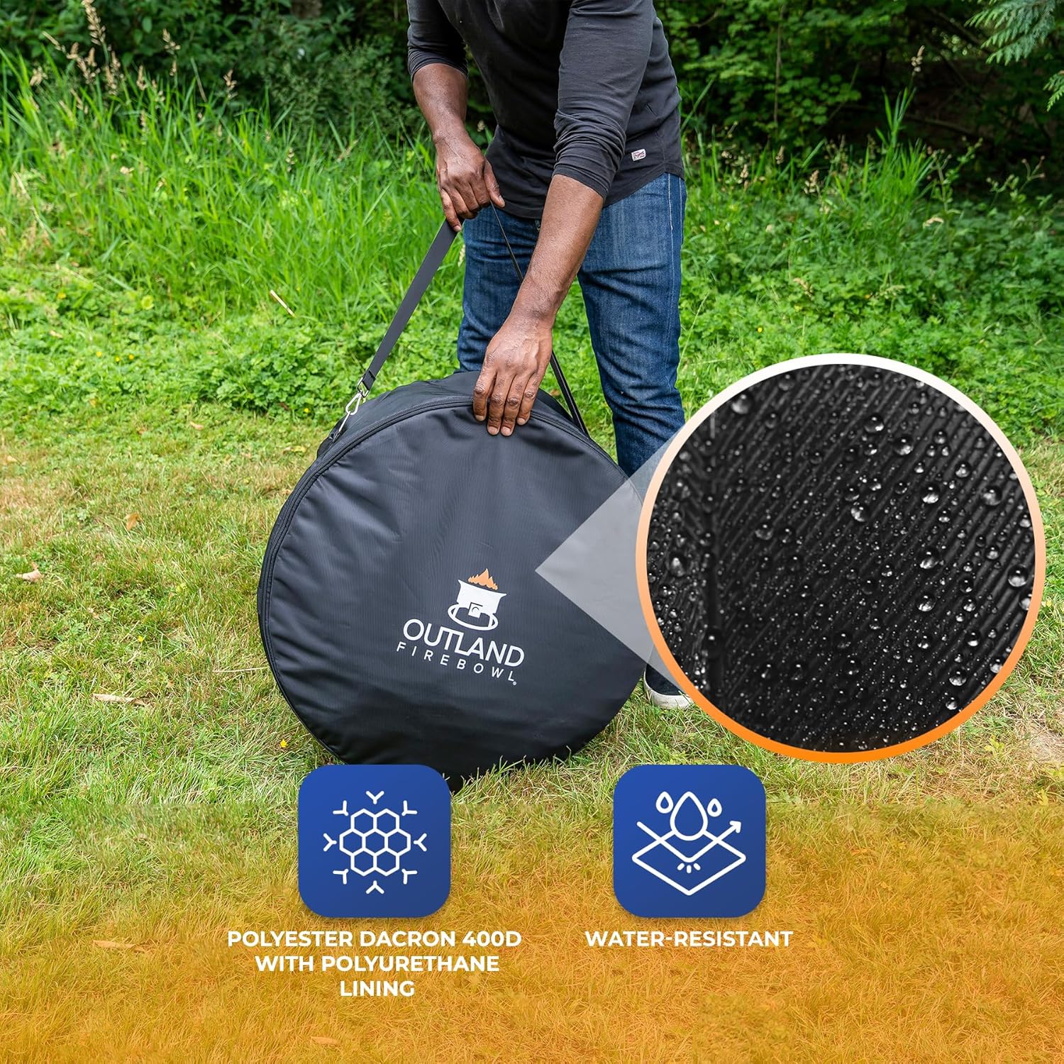 Outland Living Firebowl UV and Weather Resistant 761 Mega Carry Bag, Fits 24-Inch Diameter Outdoor Propane Gas Fire Pit