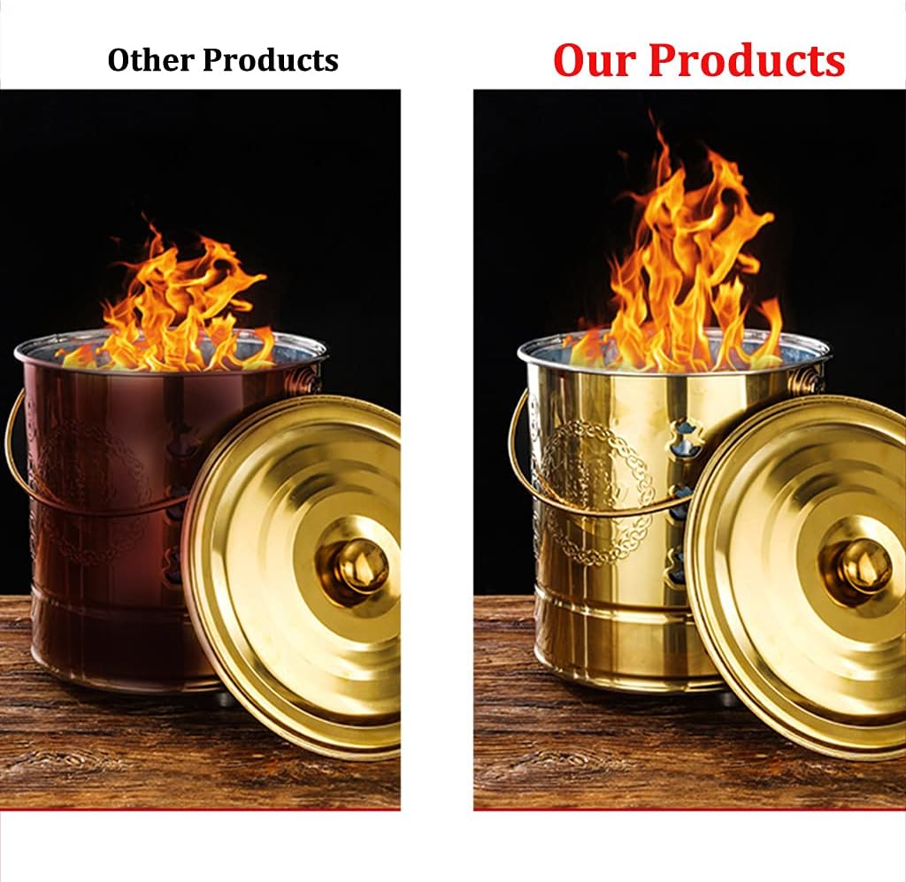 Stainless Steel Burn Barrel Fire Pit Incinerator Cage for Paper Leaf Trash Wood Backyard Bonfire, Silver, 32x35cm (Silver 32x35cm)