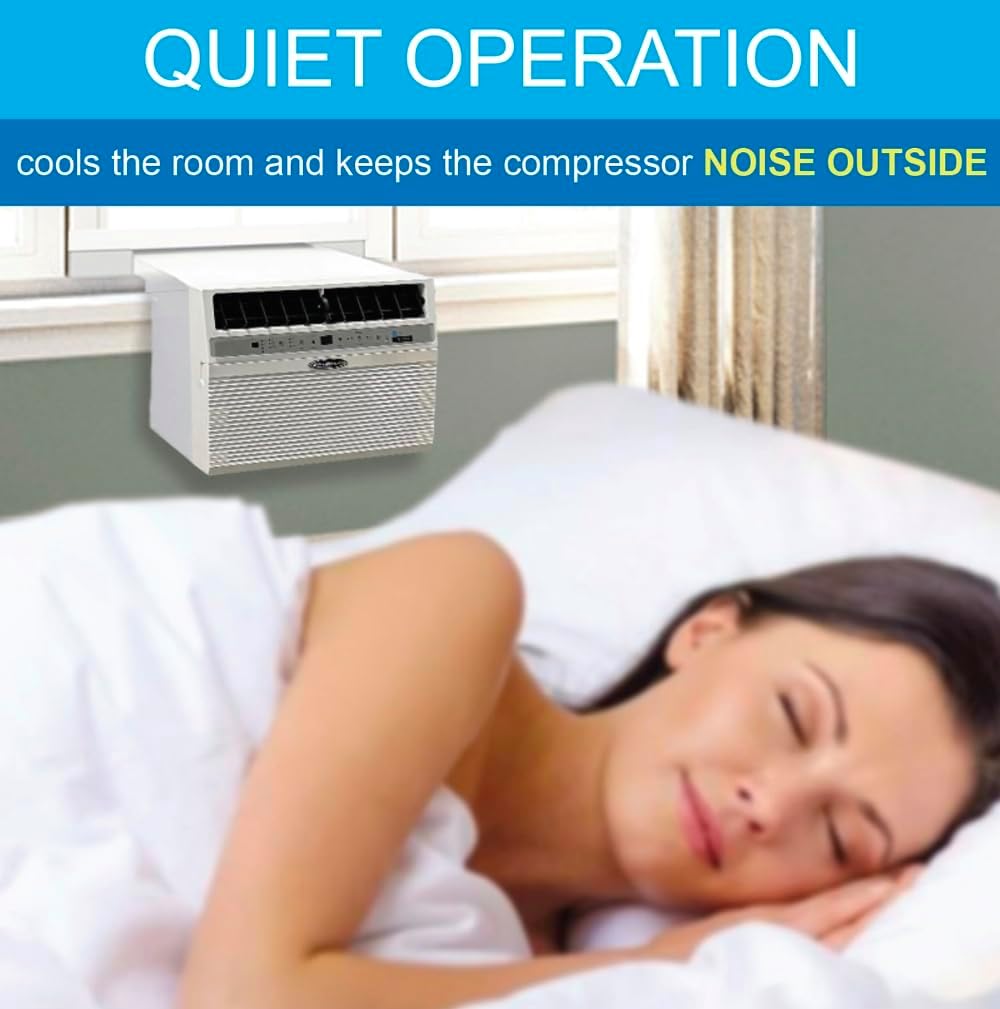 WS5-10HW-301 Electronic Saddle Air Conditioner with Heat and WiFi, 10000 BTU Cooling & Heating Capacity, 74 pts/day Dehumidifying Capacity, Dehumidifier Mode, MyTemp Sensor, Digital Temperature