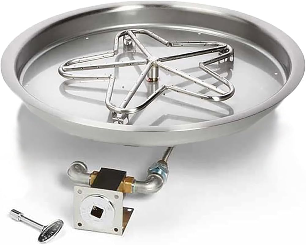 HPC Fire Match Light Gas Fire Pit Kit (TOR-PENTA19MLFPK-FLEX-NG), 19