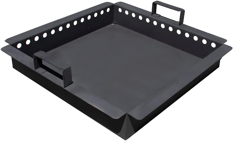 Blue Sky Outdoor Living Square Steel Peak Smokeless Patio Fire Pit, Removable Ash Catch, Black