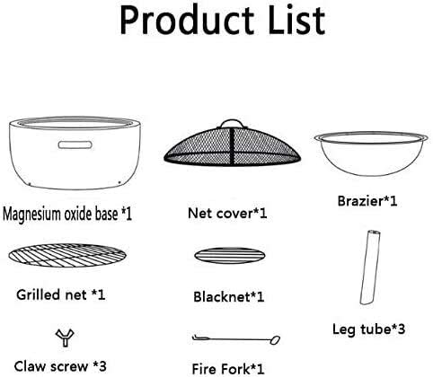 Fire Pits Outdoor Wood Burning Firepits for Outside,Patio Fire Steel BBQ Grill,Heat-Resistant Coating,Stone Texture,Magnesium Oxide Material with Cover BBQ Cooking for Outside Camping