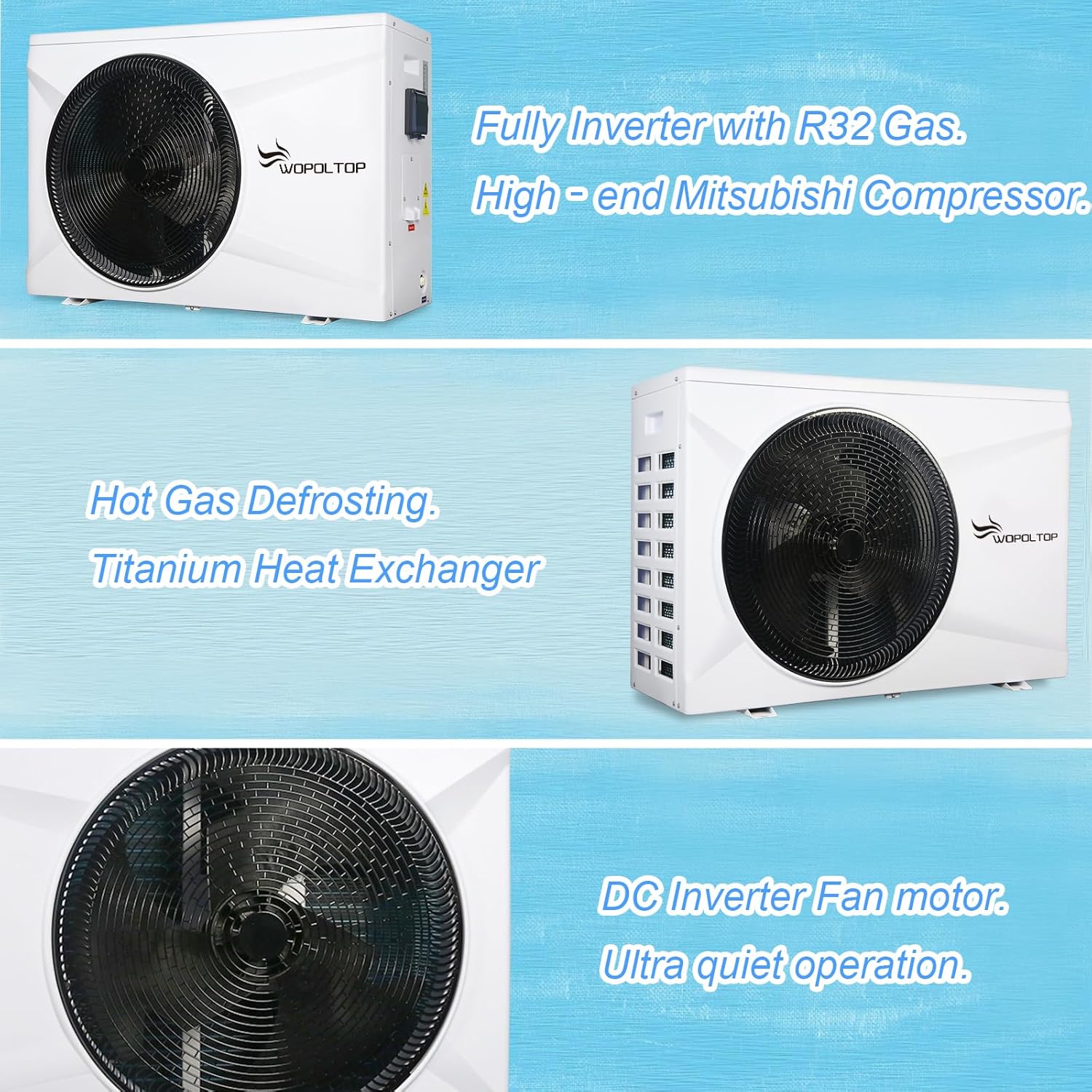 100,000 BTU Full DC Inverter Pool Heat Pump for Swimming Pools, Dual Function of Heating and Cooling, 30KW Electric Pool Heater with WiFi Smart Control via APP, 220-240V, up to 26,000 Gallons