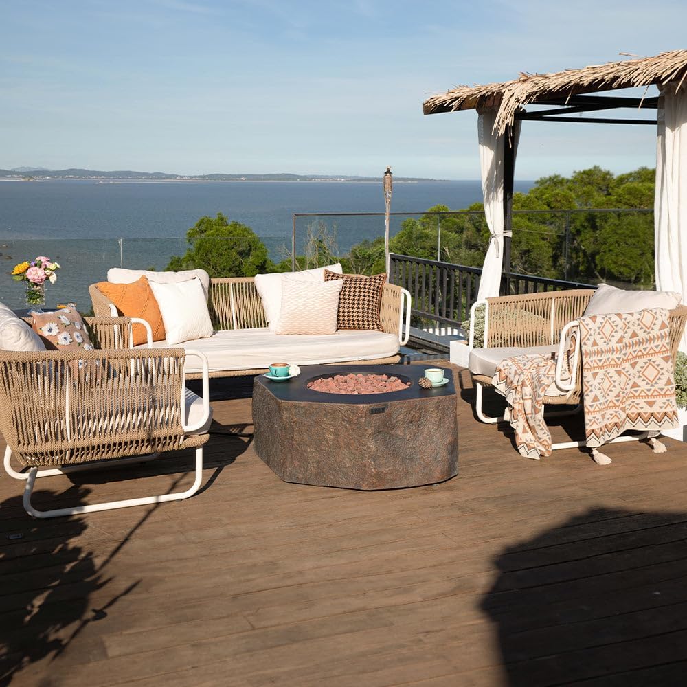 Elementi Columbia Cast Concrete Fire Pit - Propane