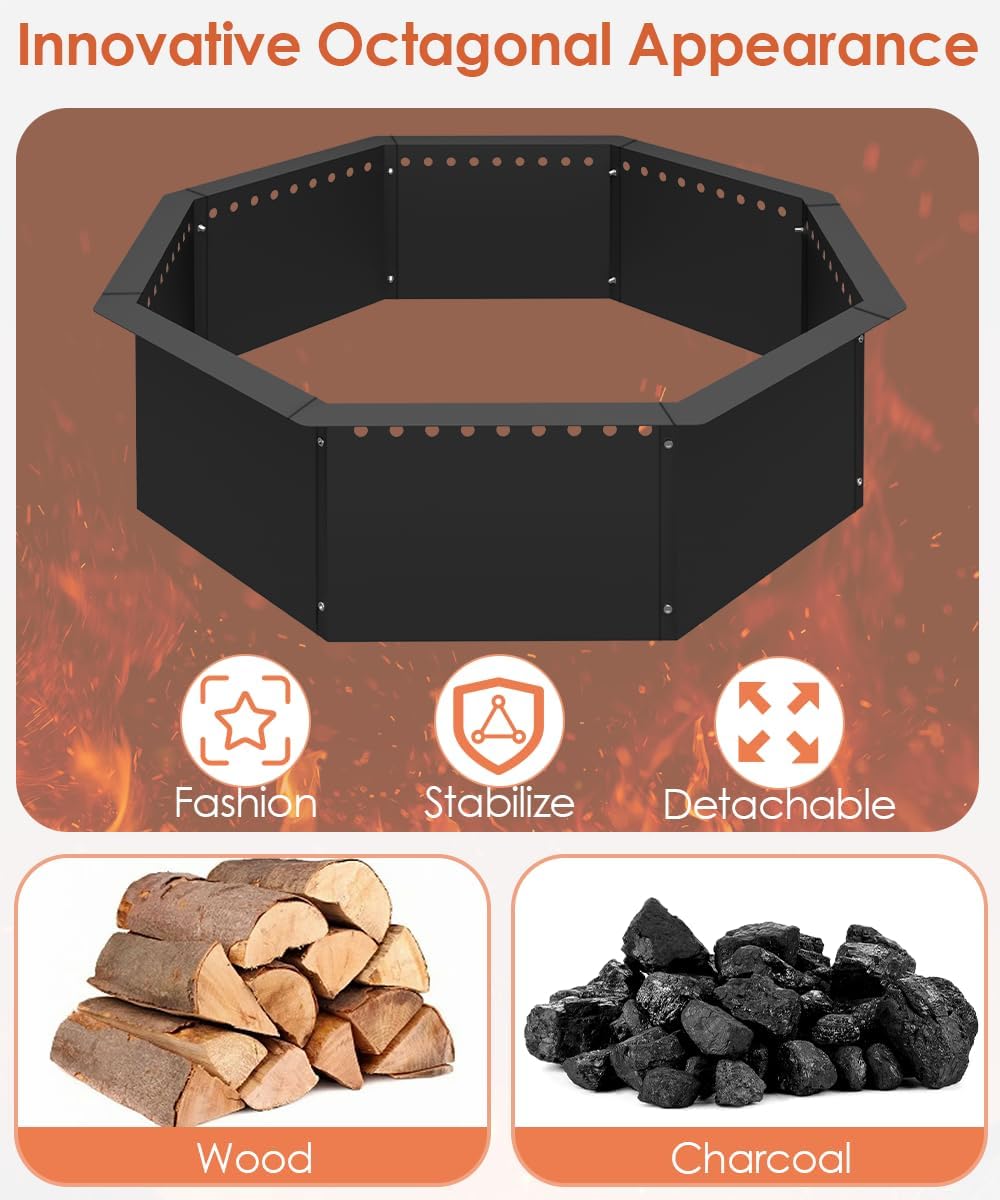 Mocomax Smokeless Fire Pit Ring and Vertical Fire Pit Grate