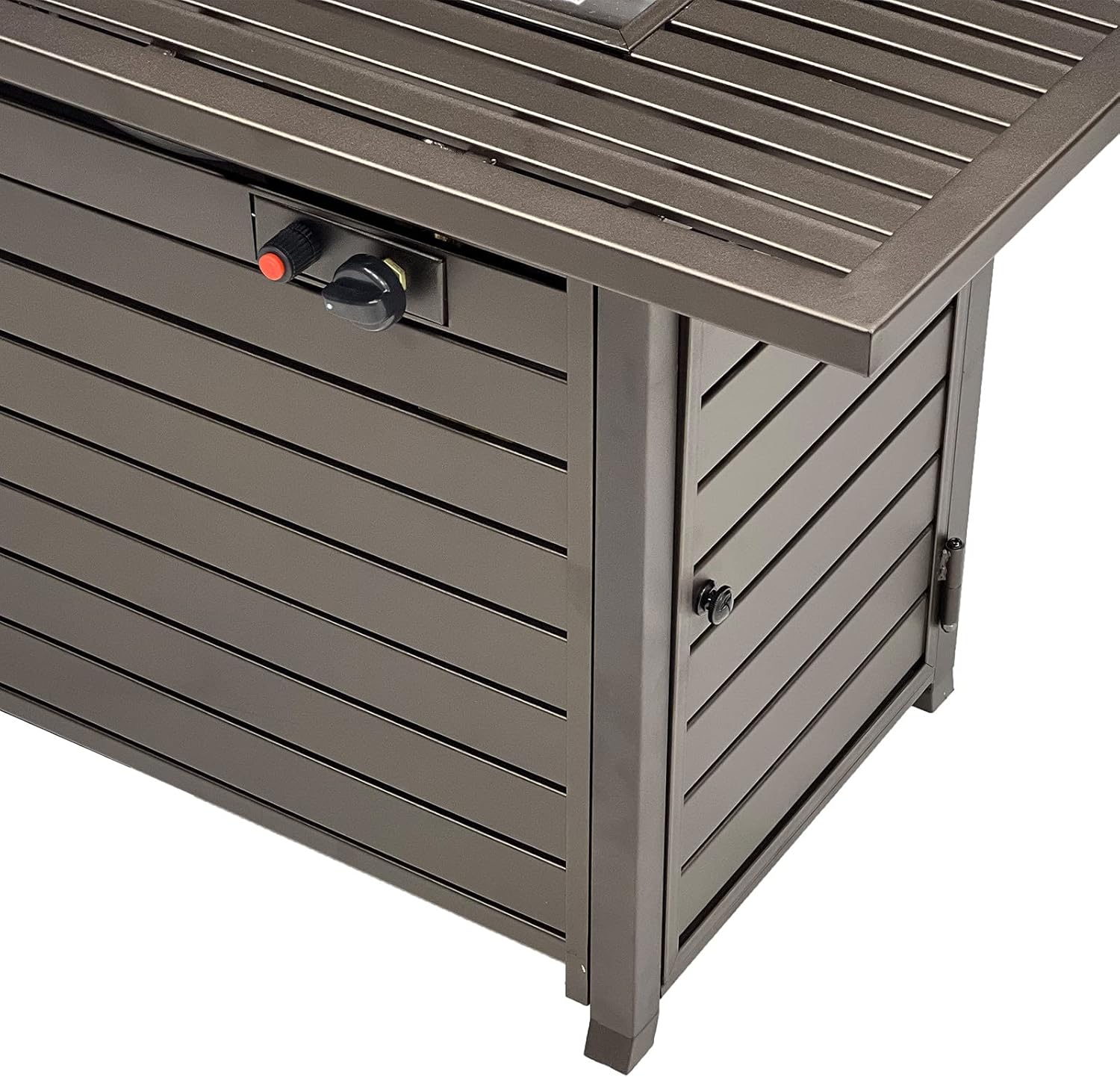 LEGACY HEATING 57 Inch Propane Fire Pit Table, 50,000BTU Outdoor Gas Fire Pit, 2 in 1 Rectangular Firepit Extruded Aluminum w/ Lid, Glass Beads, ETL Certified for Gatherings on Garden Backyard, Mocha