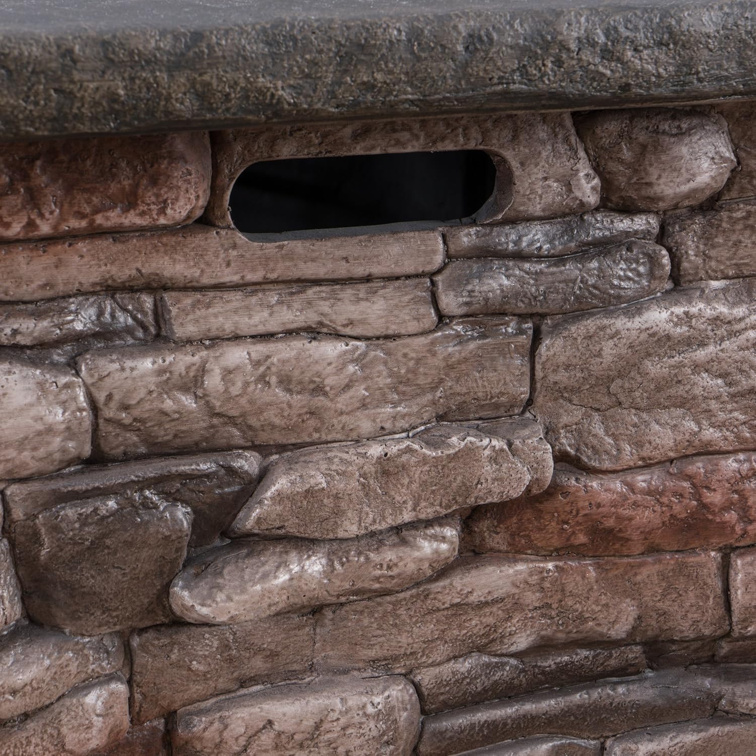 Christopher Knight Home Stonewall Outdoor Square Fire Pit - 40,000 BTU, Natural Stone