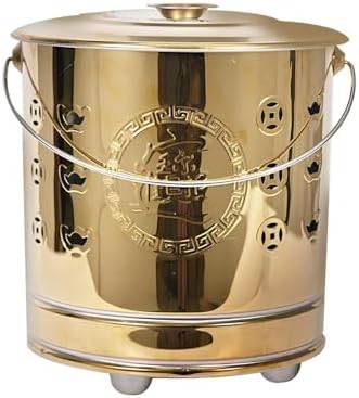 Outdoor Burn Barrel Incinerator, Heavy-Duty Yard Waste Cage with Handle, Perfect for Leaves, Wood, and Trash Disposal, 26x29cm Red Fire Pit