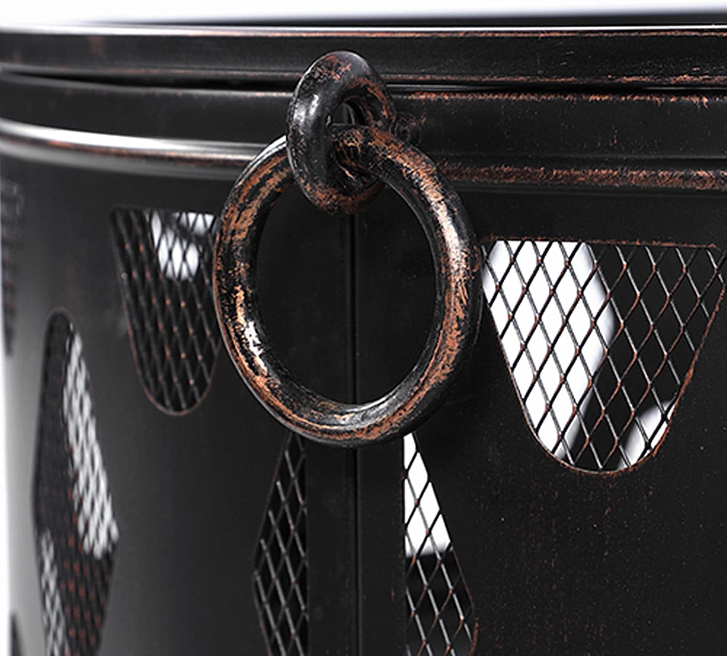 Fire Pit Set for Outside, 26 in Wood Burning Outdoor Fire Pit, Large Steel Firepit Bow for Patio Garden BBQ Camping Picnic, with Spark Screen, Fire Poker, Cover (Light Black)