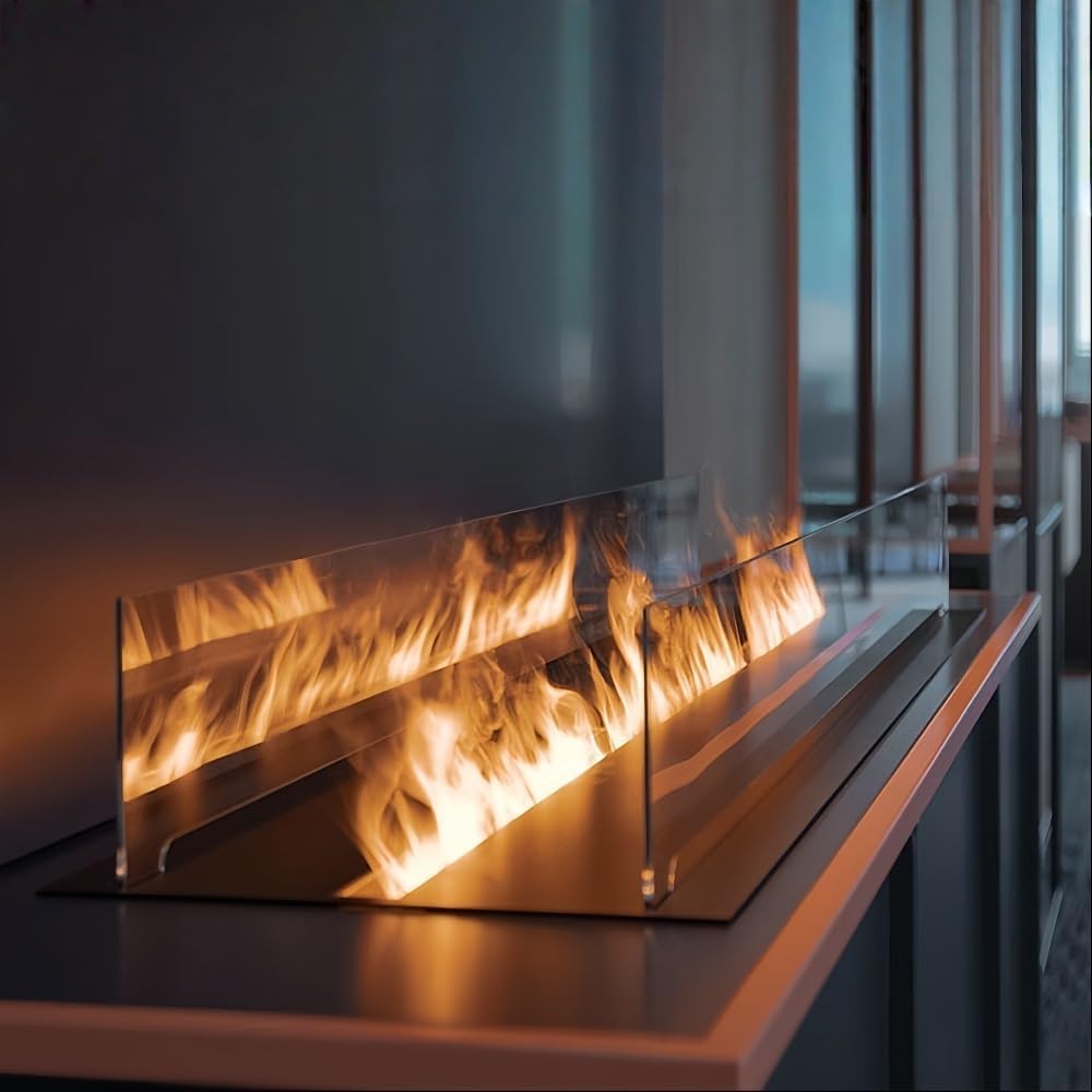 Smart Electric Fireplace, Modern Built - in Electric Fireplace, 3D Holographic Fireplace, Recessed Humidifier for Living Room Office TV Stand Units(47.2'')