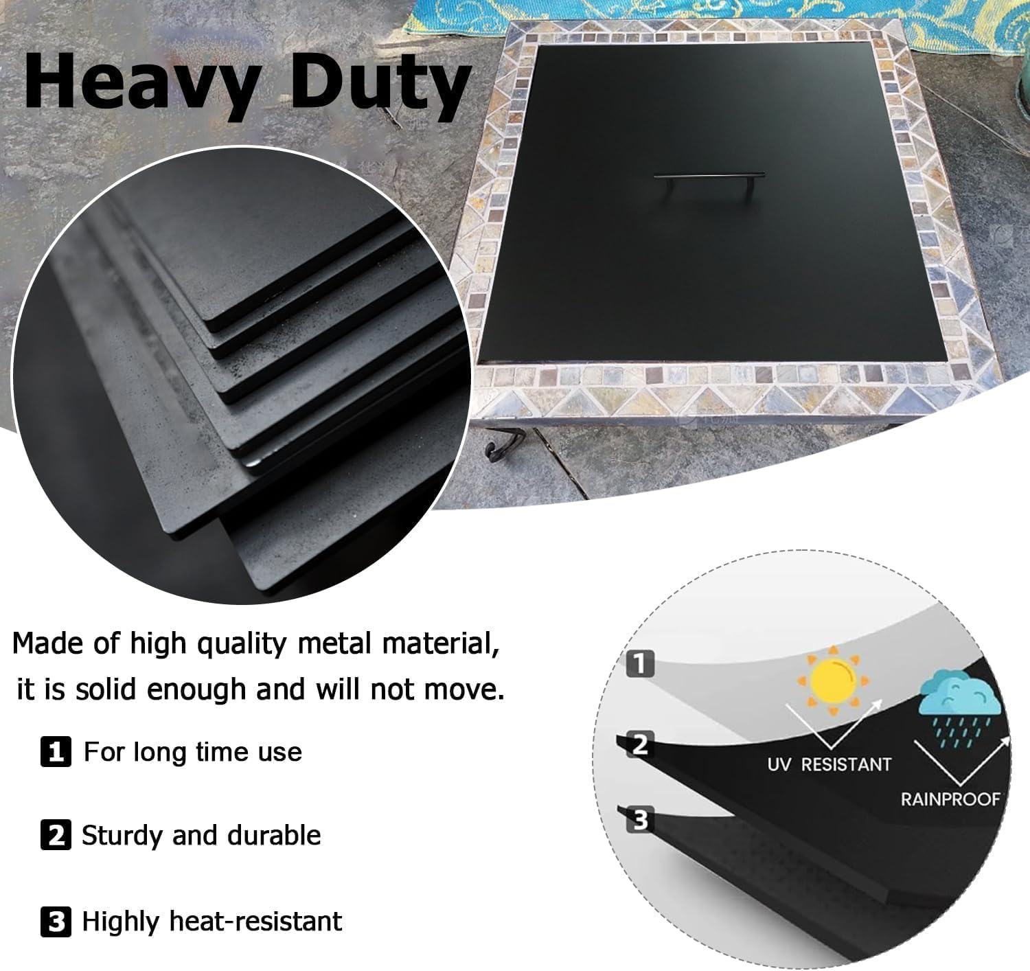 Fire Pit Cover Lid 34