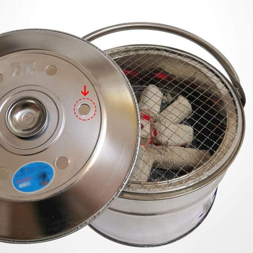 Mini Portable Fire Pit - Small Firepit Bowl -Stainless Steel,Outside with Cooking BBQ Grill Grate, Portable with Handles - for Outside Patio & Backyard Use-D