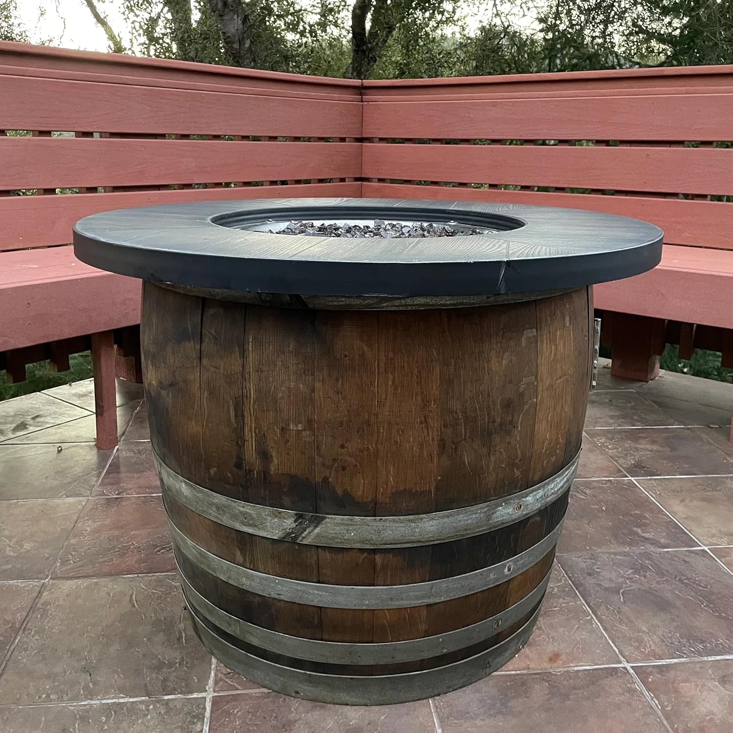 Wine Barrel Fire Pit