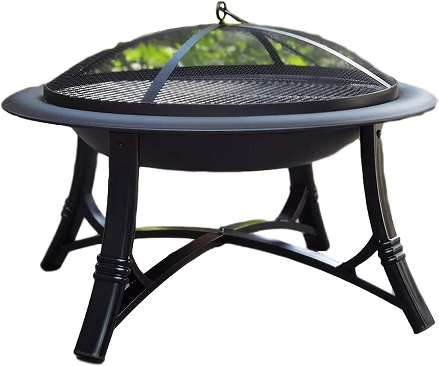 Cast Iron Round Fire Bowl Grill Firepit Brazier Garden Log Burner Heater Camping Picnic