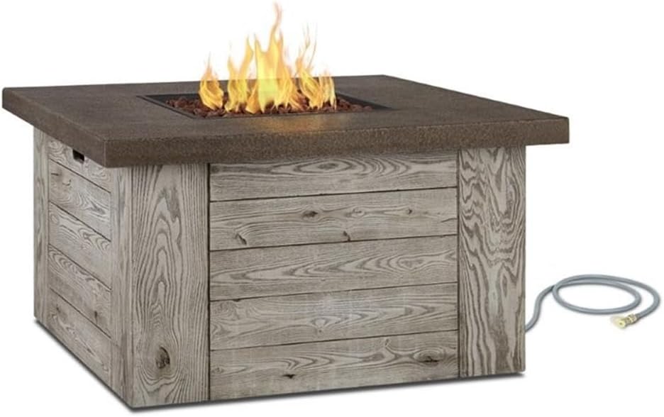 Contemporary Propane Fire Pit in Weathered Gray