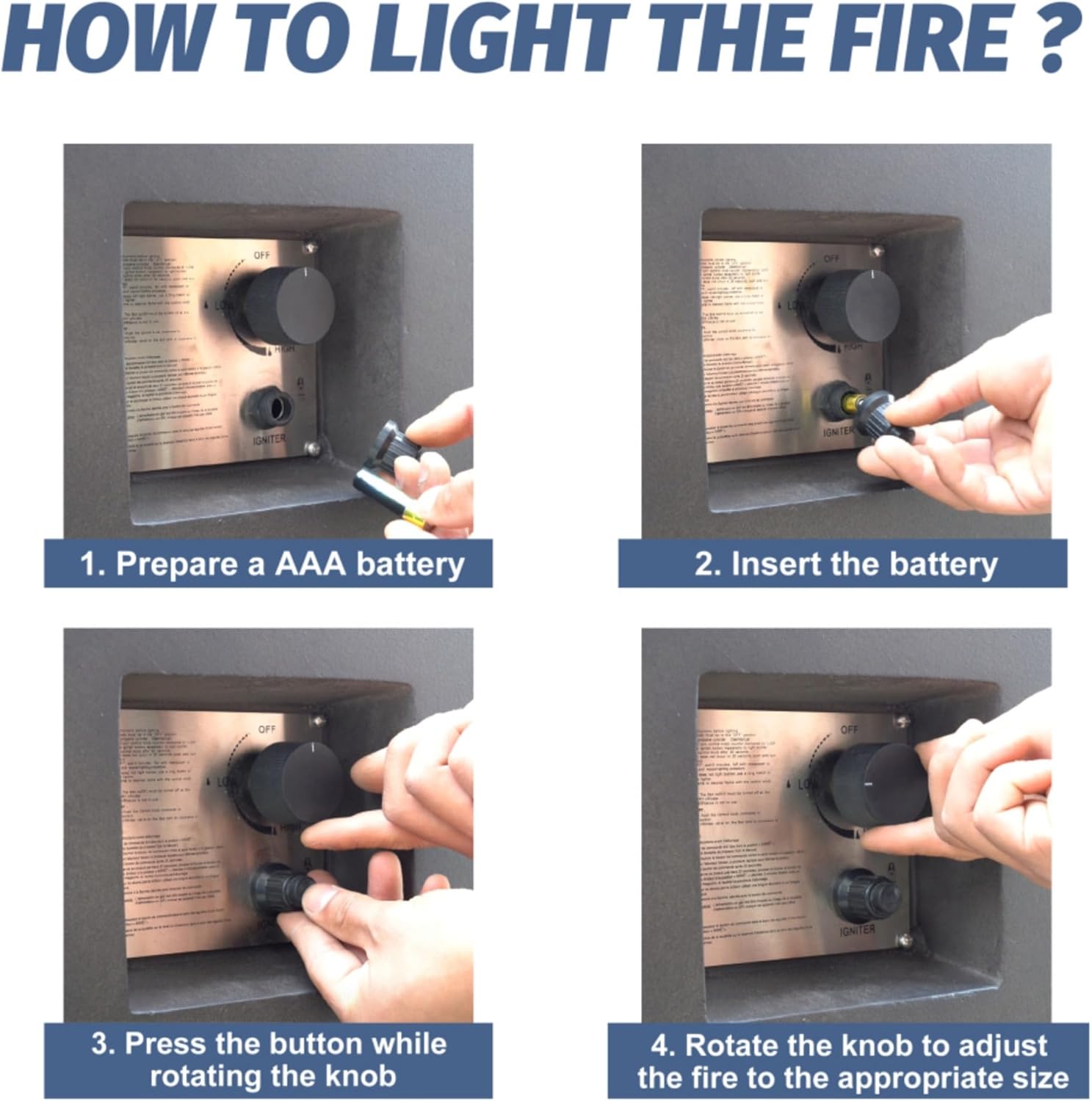 52 Inch Outdoor Concrete Propane Gas Fire Pit Table, Rectangle Shape, 65000 BTUs, Glass-Fiber Reinforced Concrete,Adjustable Flame,for Garden & Outdoor, Includes Glass Wind Guard and Waterproof Cover