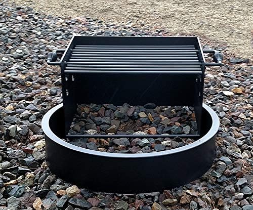 Heavy Duty Outdoor Wood & Charcoal Camp Ground BBQ,w/ FirePit Ring