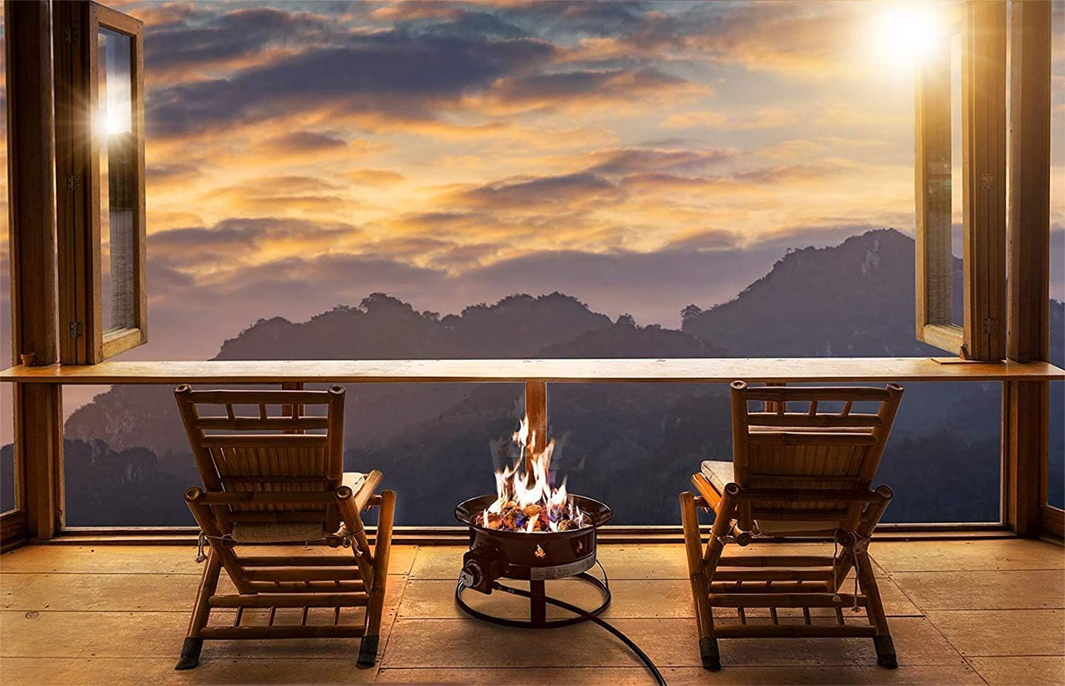 Char-Broil Portable 240 Liquid Propane Gas Grill & Outland Living Firebowl 893 Deluxe Outdoor Portable Propane Gas Fire Pit with Cover & Carry Kit, 19-Inch Diameter 58,000 BTU, Black