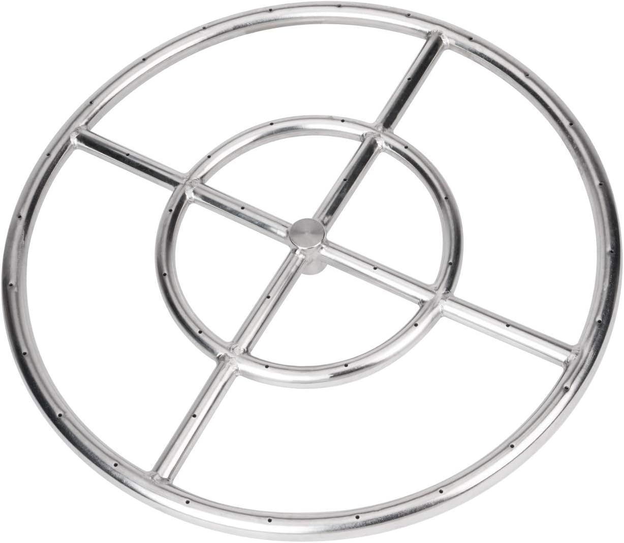 GASPRO 18 Inch Round Fire Pit Ring Burner for Natural Gas & Propane Fireplace, 304 Series Stainless Steel, BTU 147,000 Max