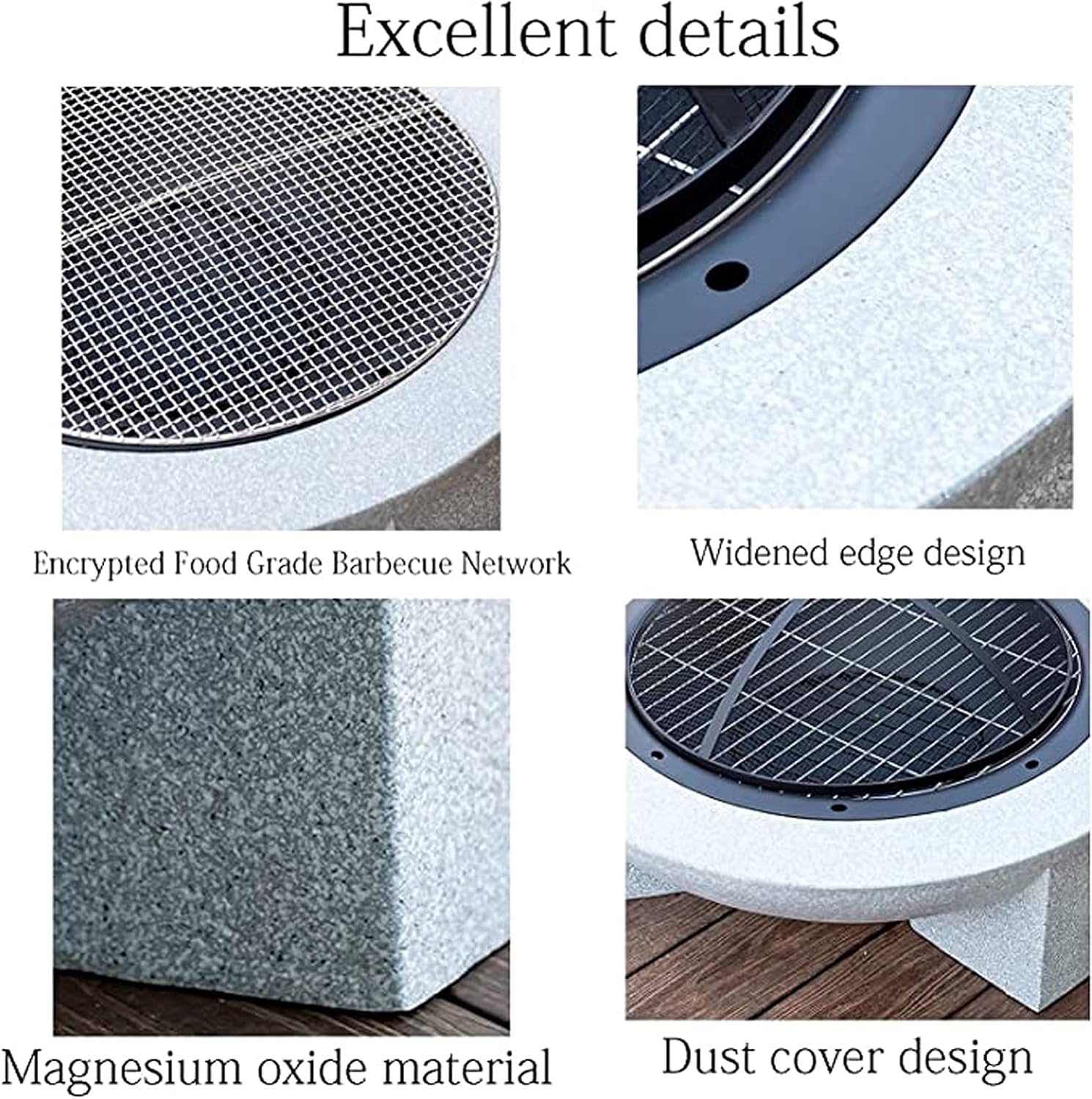 Outdoor Fire Pit Backyard Patio Garden Fireplace Wood Burning Fire Pit BBQ Grill Firepit Bowl with