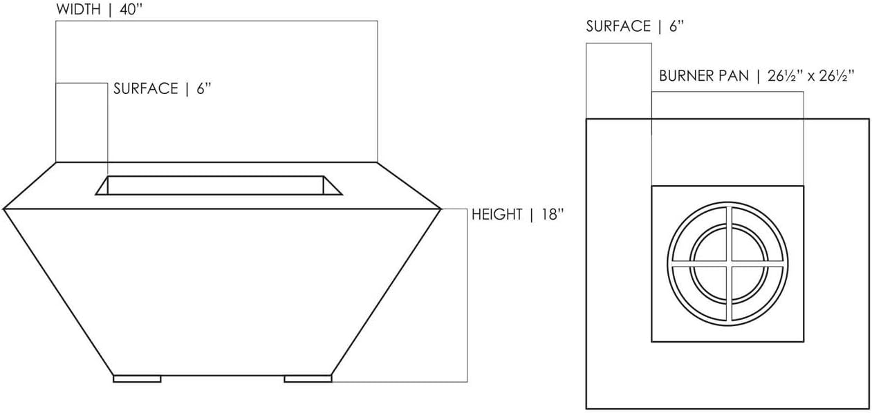 Prism Hardscapes Lombard Concrete Gas Fire Pit (PH-416-3LP), Propane, Natural, 40x40-Inch