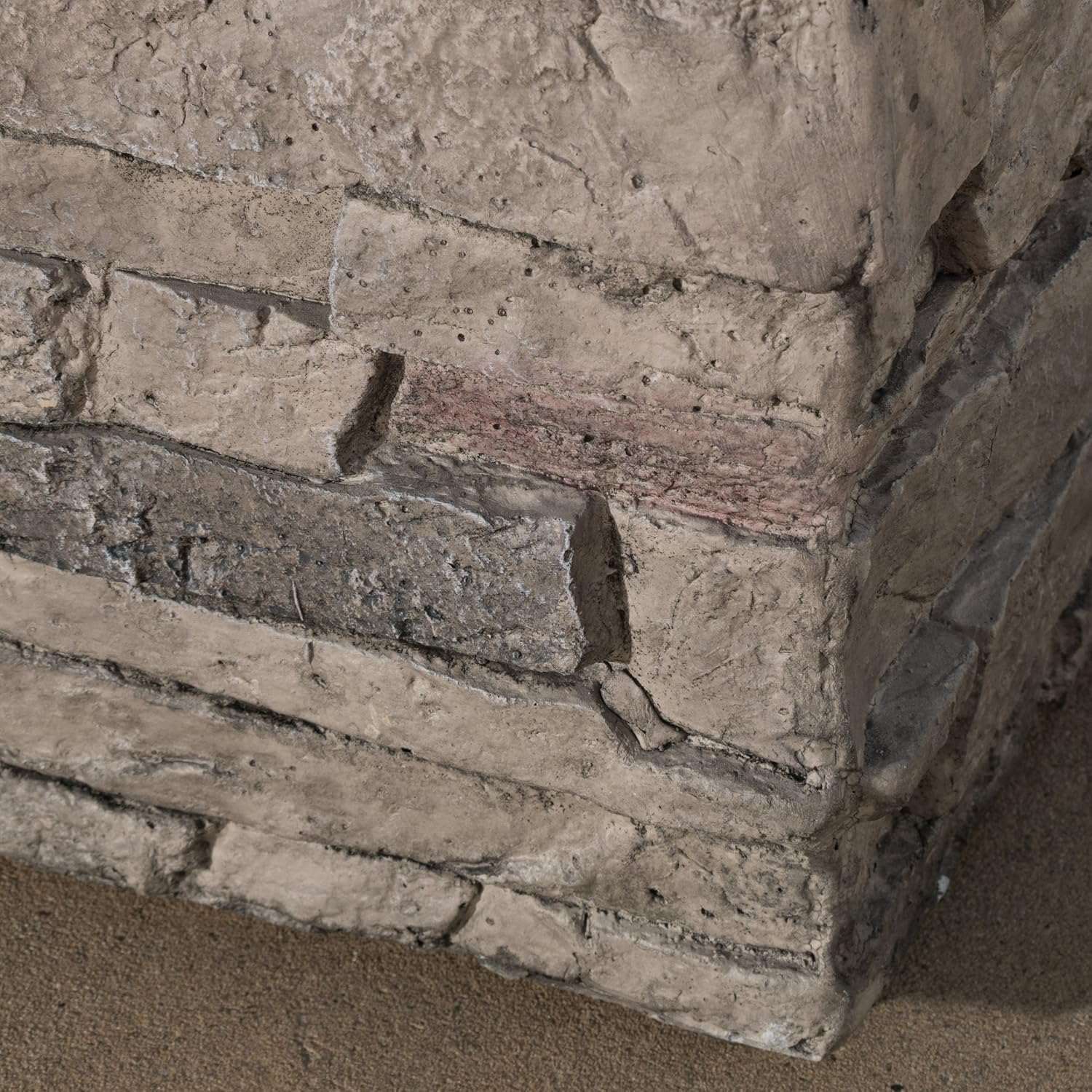 32'' Stone Square FIRE Pit W, Grey TOP 40,000 BTU