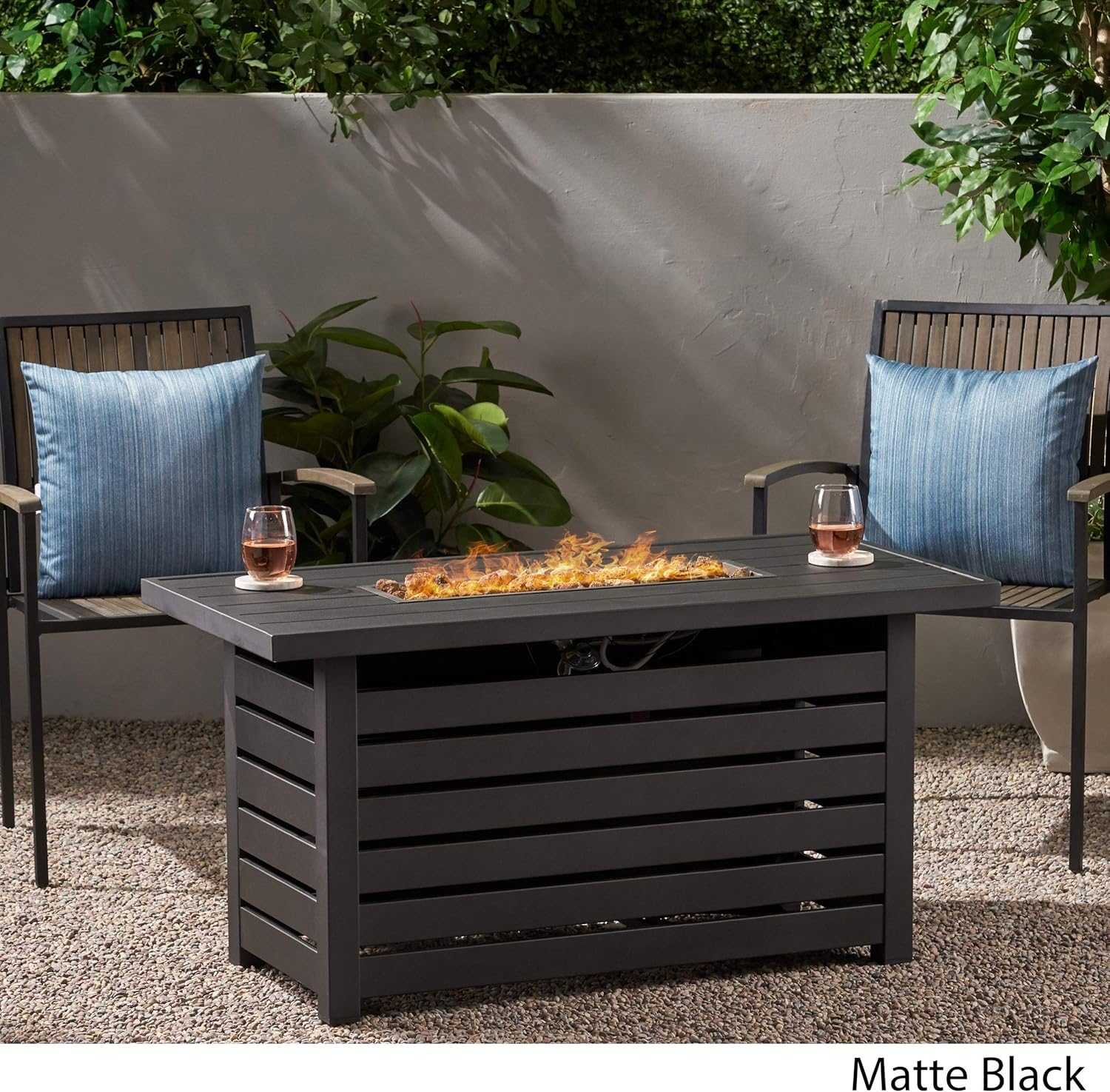 Misc Iron Rectangular Fire Pit by Black Rectangle