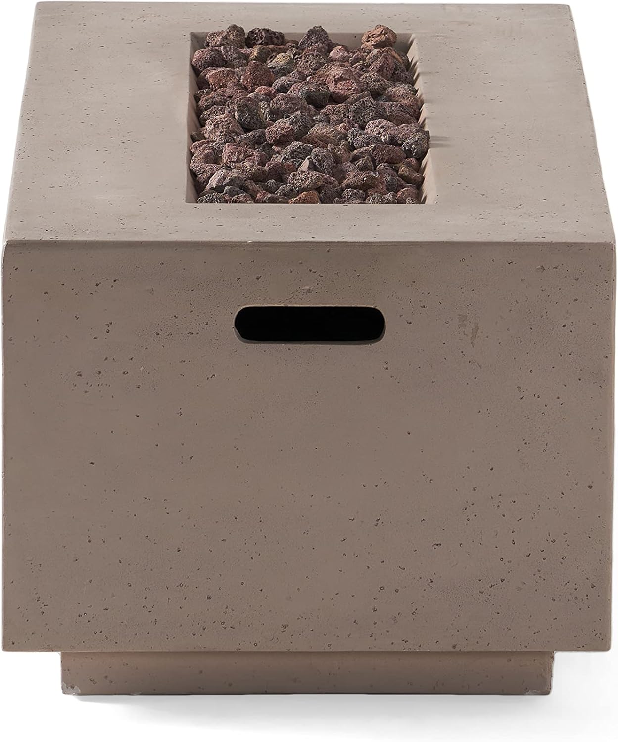 Christopher Knight Home Aidan Outdoor 40,000 BTU Rectangular Fire Pit (No Tank Holder) - Lightweight Concrete - Light Gray