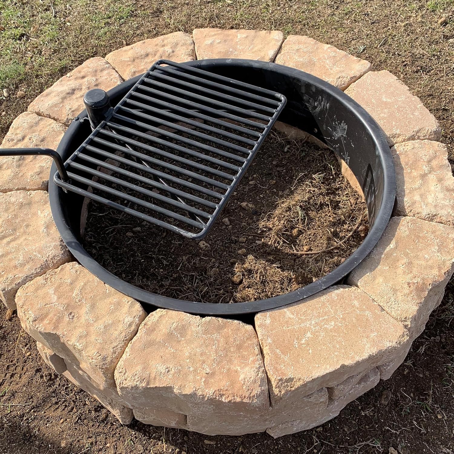 Pilot Rock 3 Pack 30 Inch Heavy Duty Steel Ground Fire Pit Ring and Metal Cooking Grate