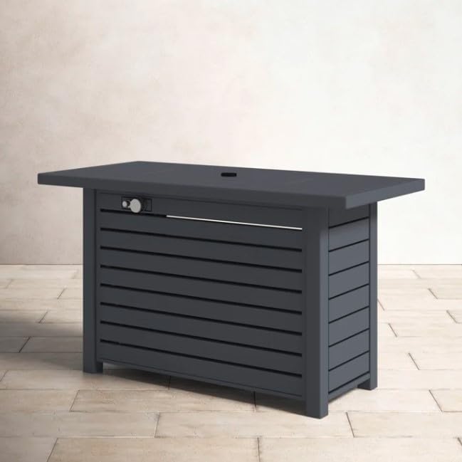 Steel Propane,Natural Gas Outdoor Fire Pit Table with Lid