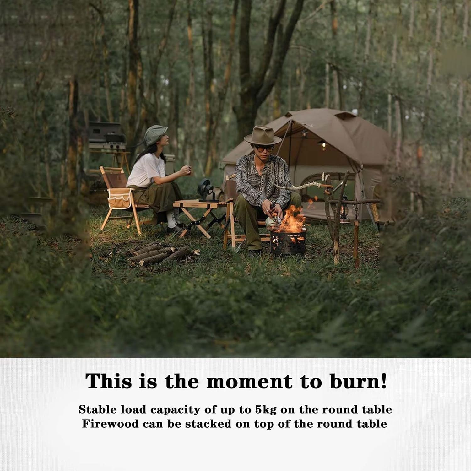 BNEI Outdoor fire Pit, Garden Multifunctional Heating Stove, Beautiful Texture Pattern, Metal, Multiple Sizes and Specifications, Suitable for a Variety of Fuels (60CM)