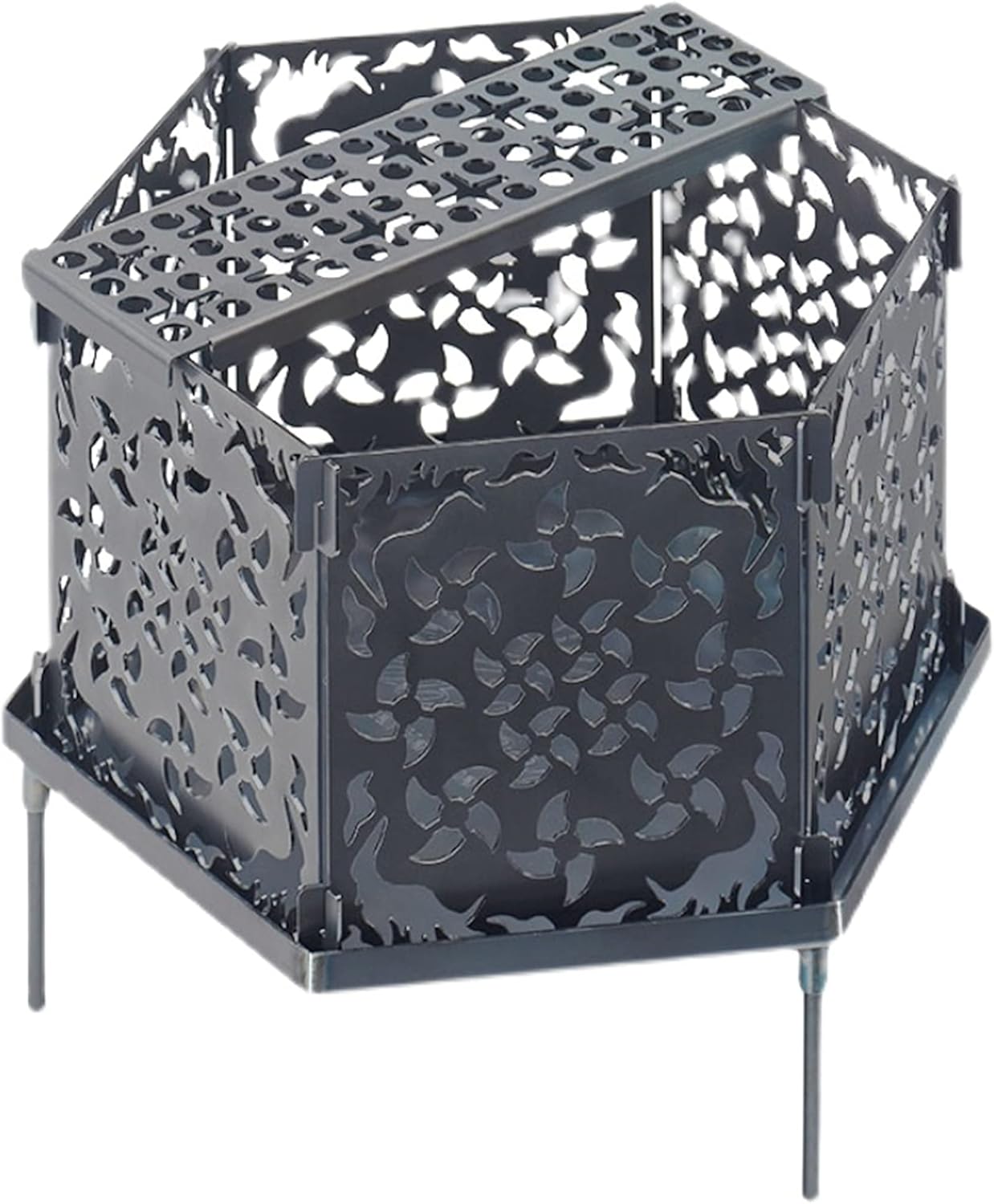 Portable Outdoor Fire Pits, Wood/Charcoal Burning Firepit Bowls, Bonfire Atmosphere Heating Lamp, Barbecue BBQ Grill Stove for Patio Backyard Garden Camping