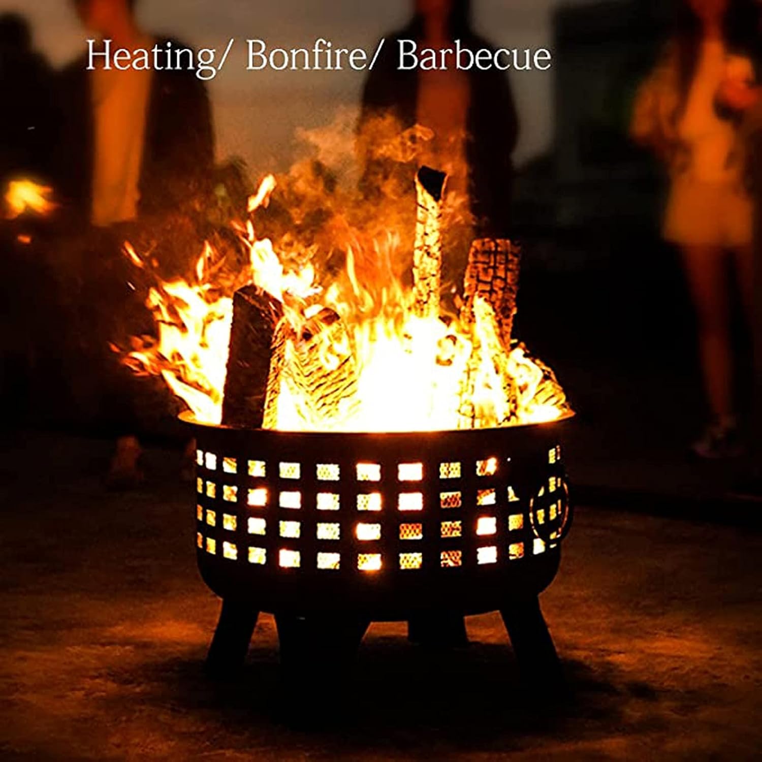 Fire Pit Firebowl Fire Pit Outdoor Heaters Backyard Patio Garden Fireplace with Grill Grate 2 in 1 Fireplace