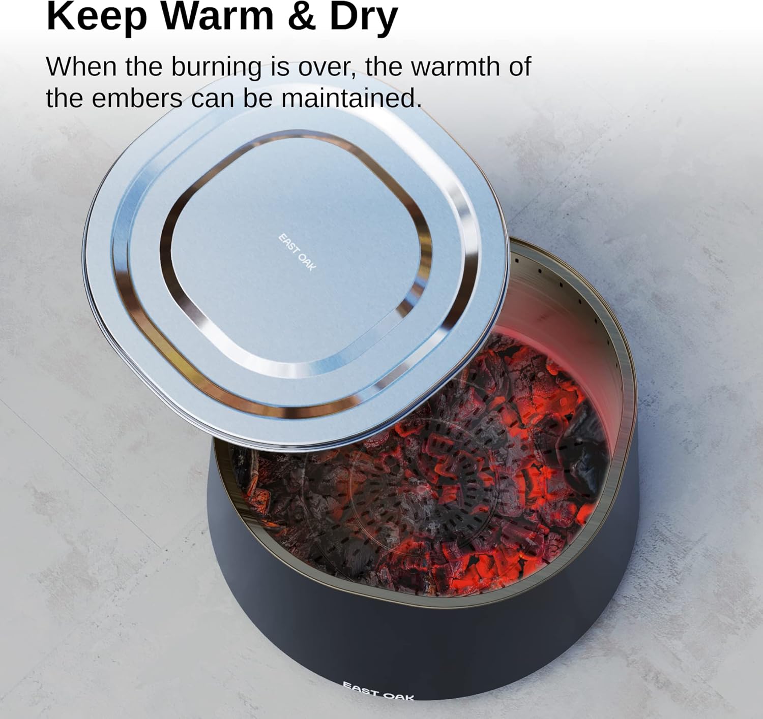 EAST OAK 29'' Smokeless Fire Pit and Lid Combo for Outdoor Bonfire