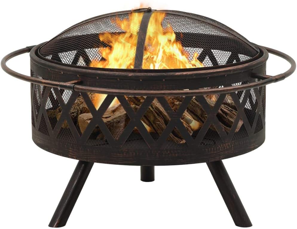 CHARMMA Rustic Fire Pit with Poker 29.9