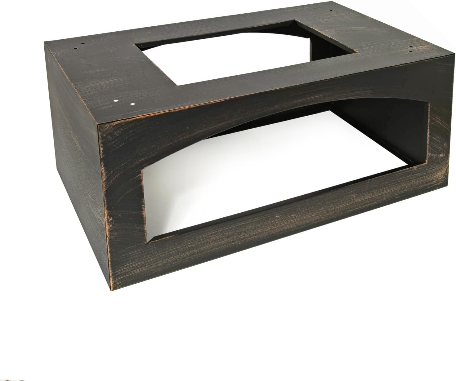 37-Inch Rectangular Metal Outdoor Wood Burning Fireplace - Outdoor Fireplace with Built-in Log Storage and Poker-Brushed Bronze,Log Burner Fire Pit for Patio Garden and Backyard