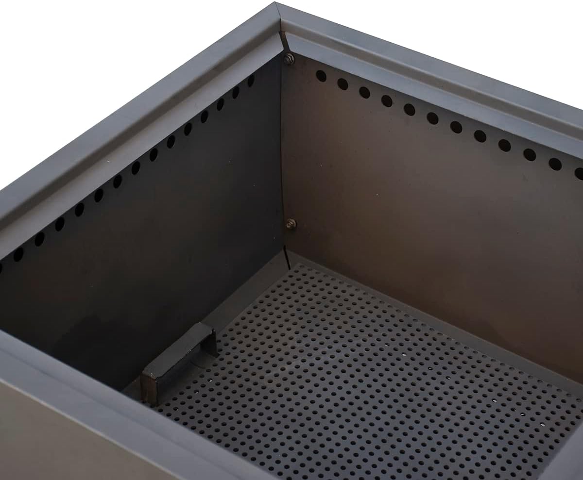 Blue Sky Outdoor Living Square Steel Peak Smokeless Patio Fire Pit, Removable Ash Catch, Black